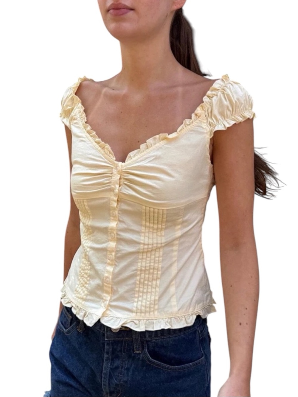 Brandy Melville Elena Top in Butter Yellow - Picture 2 of 12
